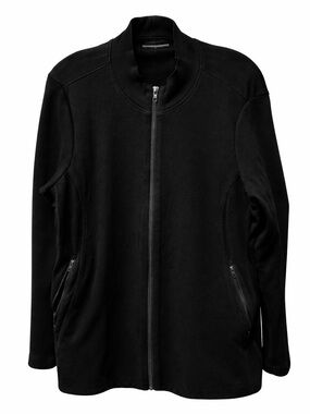 Eileen Fisher Black Lightweight Full-Zip Jacket